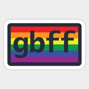 Gay BFF Pride Rainbow Typography Sticker